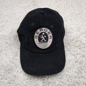 Seager Huckberry Black Corduroy Snapback Hat Men’s One Size Adjustable REI Camp